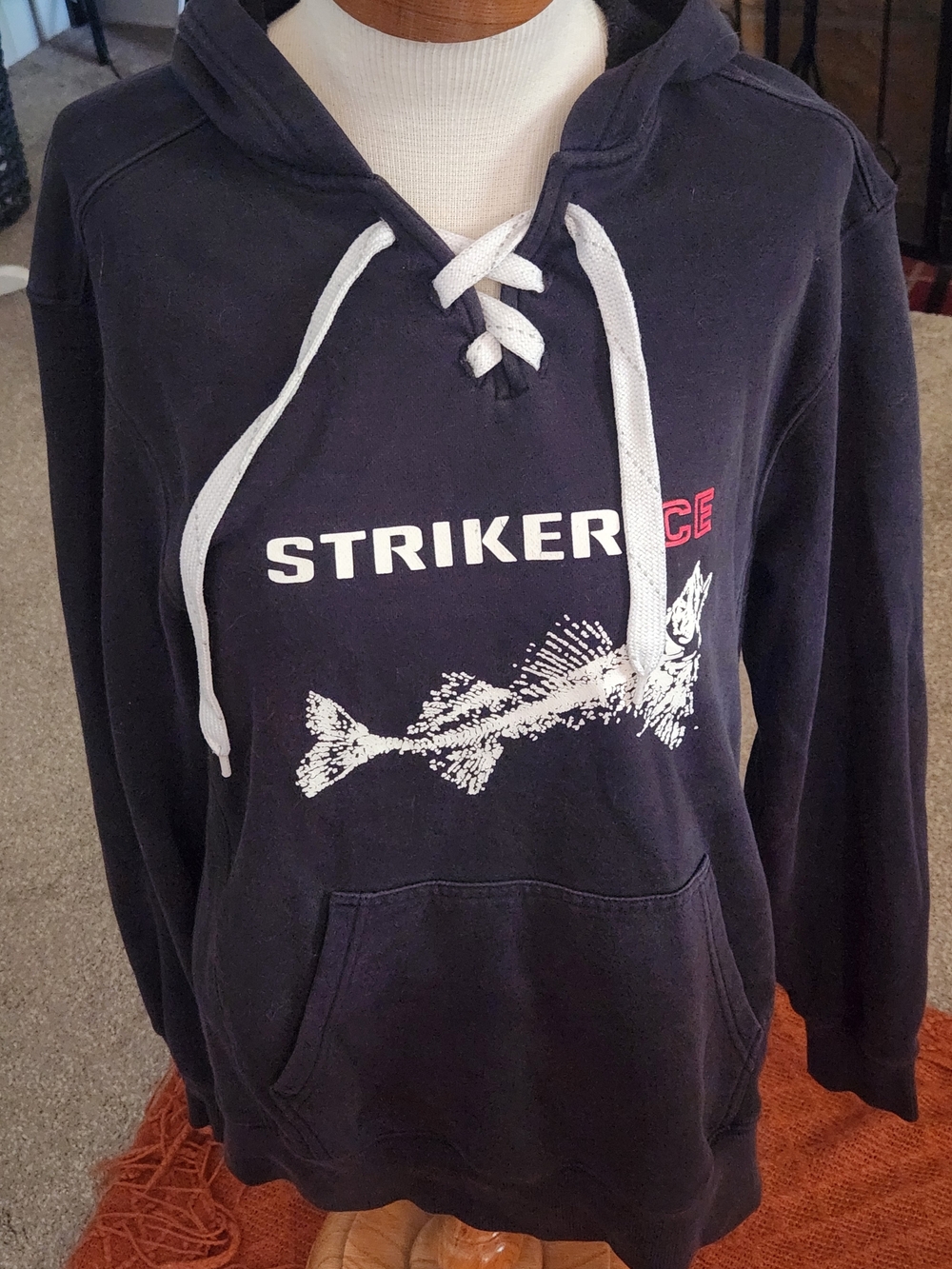 Sport-Tek Navy Striker Fish Graphic Lace-Up Pullover